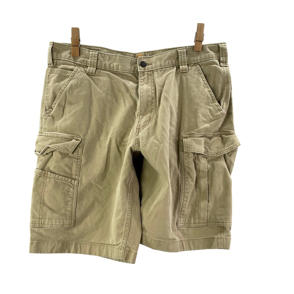 Carhartt Cargo Shorts Mens 36 Tan Relaxed Fit Canvas Work Utility 103542-253